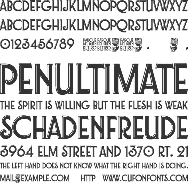 Parque del Buen Retiro font preview