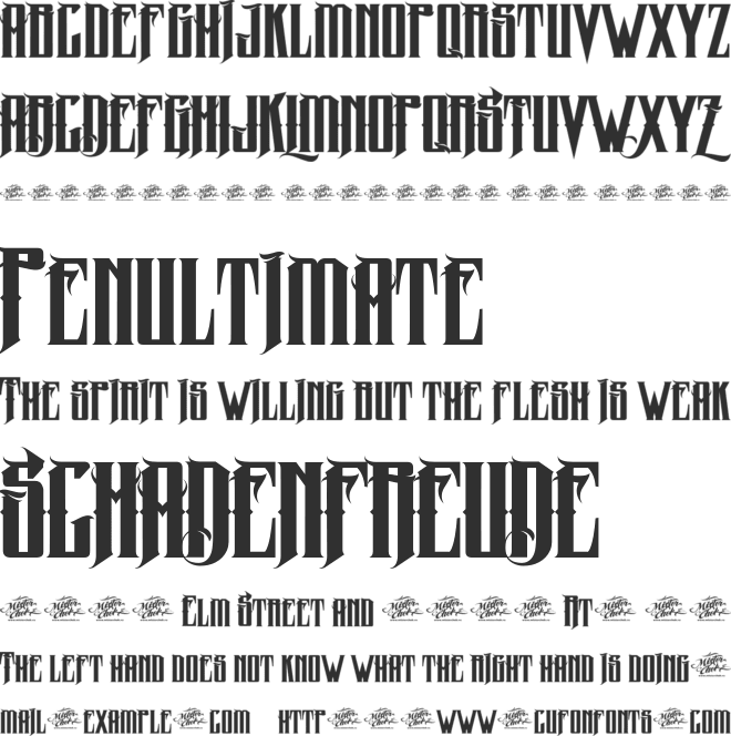 MCF zelfis font preview