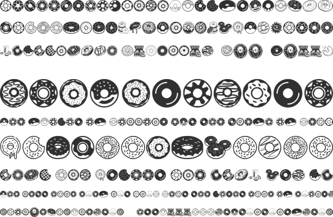 Donuts Icons font preview