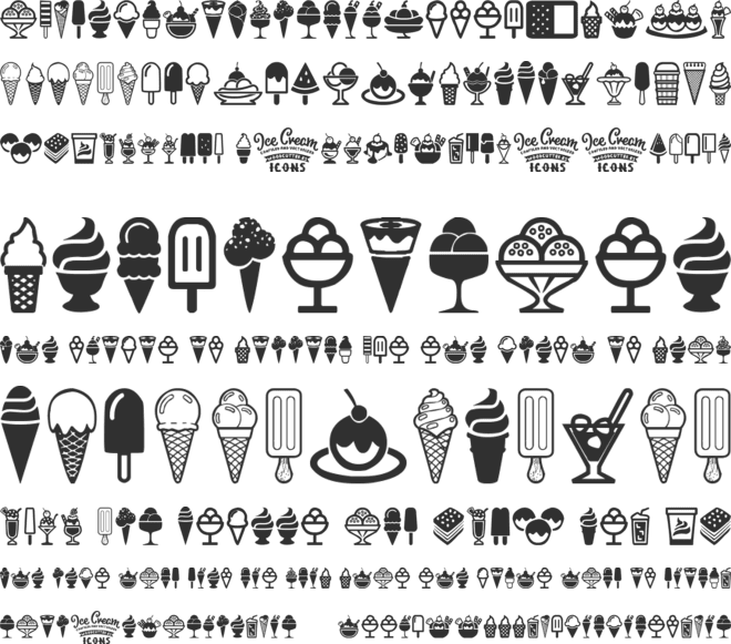 Ice Cream Icons font preview