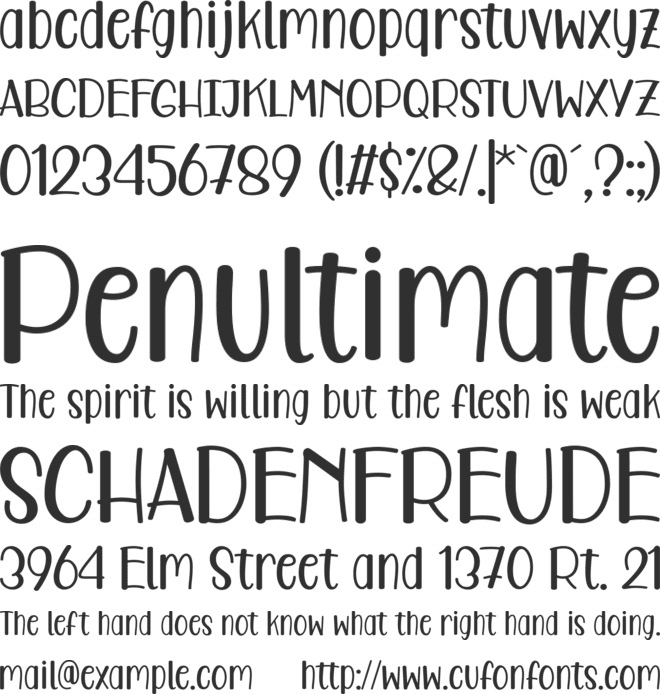Care Around font preview