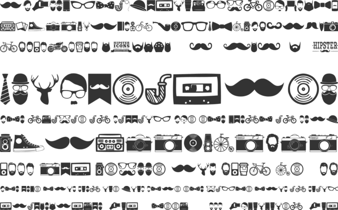 Hipster Icons font preview