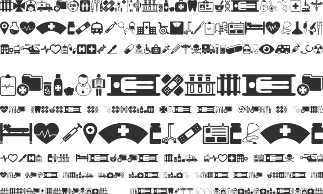 Hospital ICONS font preview