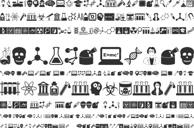 Science Icons font preview