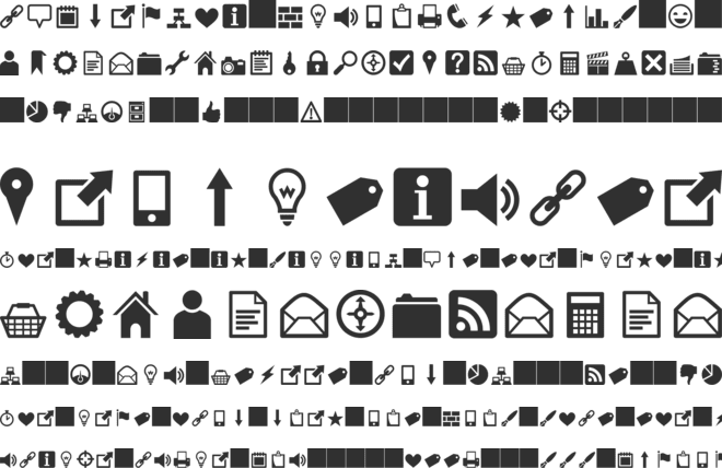 Heydings Icons font preview