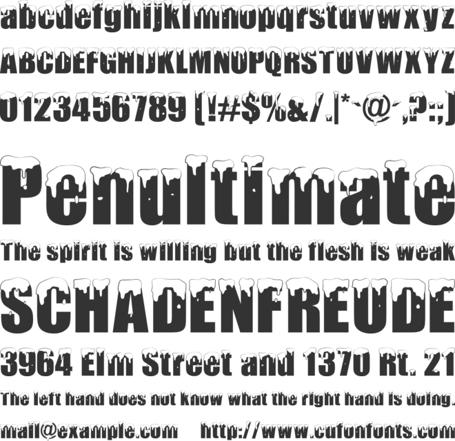Polar Snow font preview