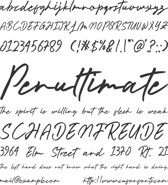 Rastury Signature font preview