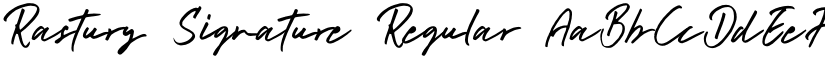 Rastury Signature Regular font