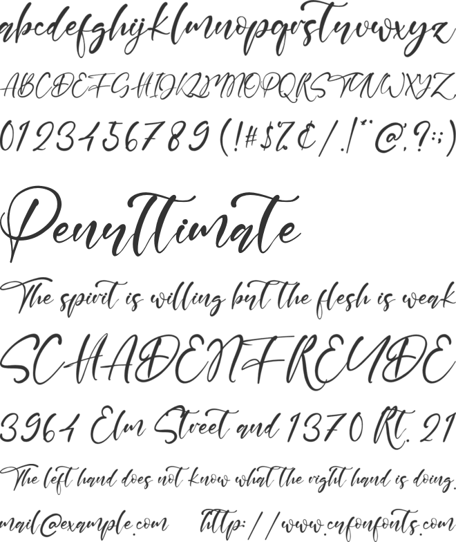 Fantasia font preview