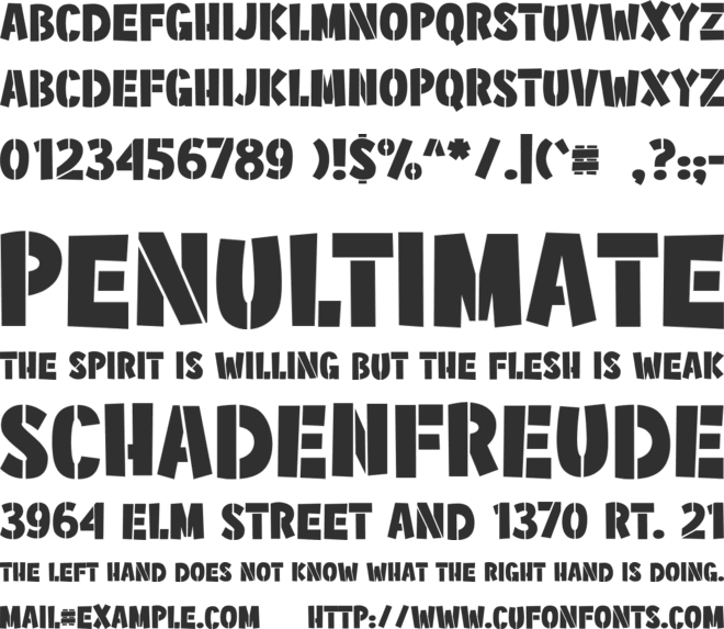 Military Kid font preview