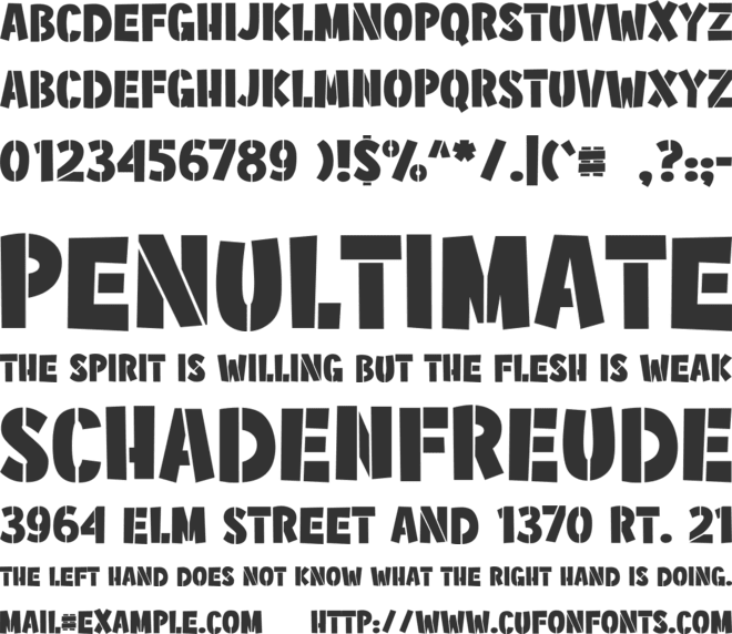 Military Kid font preview