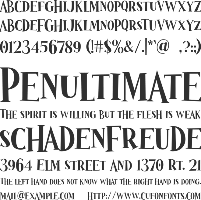 Wizardry Night font preview