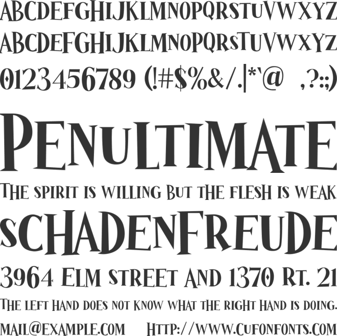 Wizardry Night font preview