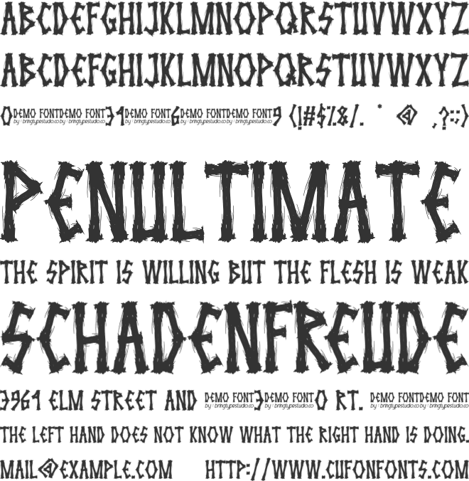 THIRTTIN font preview