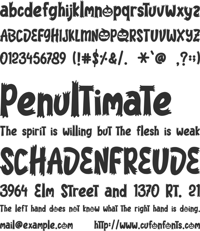 Spooky Hunter - Personal Use font preview