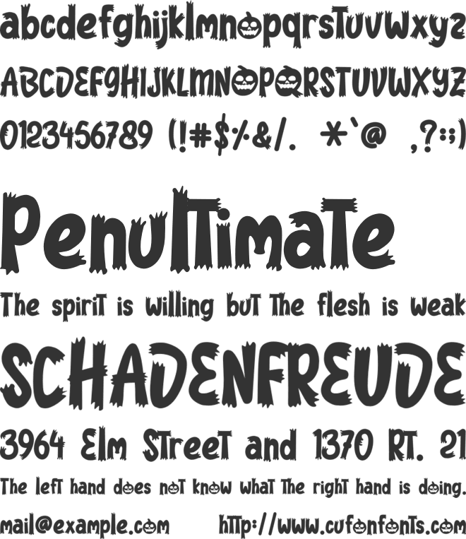 Spooky Hunter - Personal Use font preview