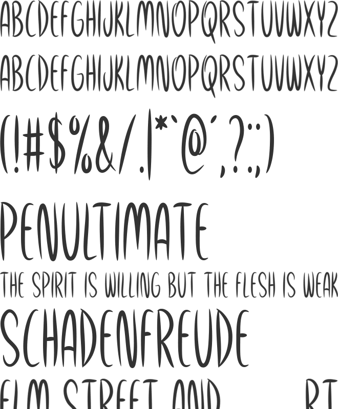 Scary Hours font preview