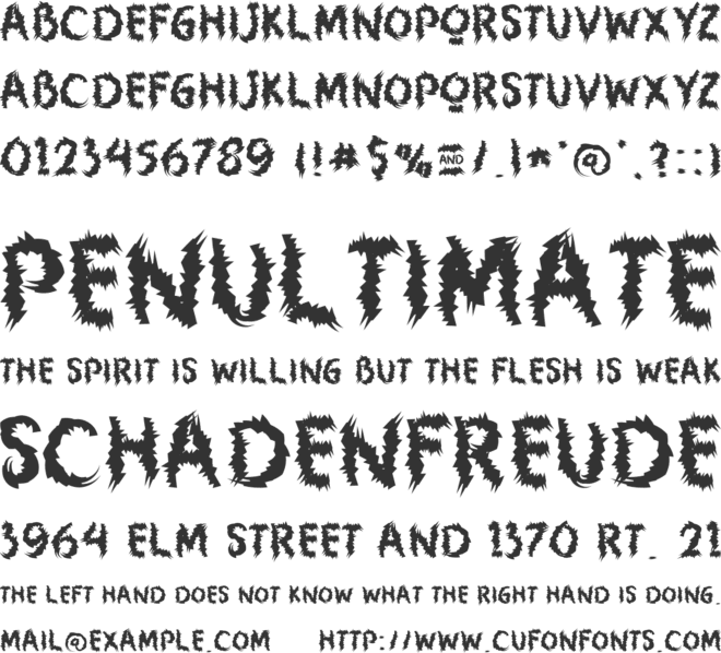 Black Cat Death font preview