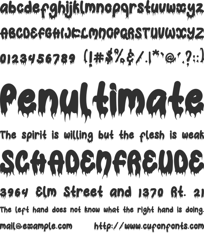 Bloody Spooky font preview
