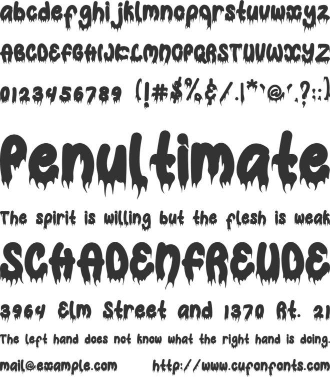 Bloody Spooky font preview