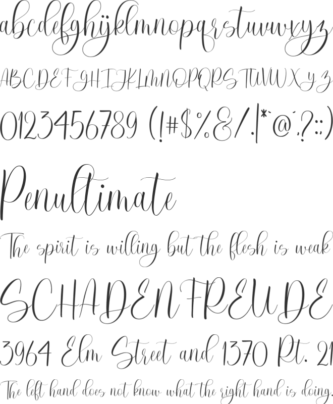 RuthClair Free Persnoal Use font preview