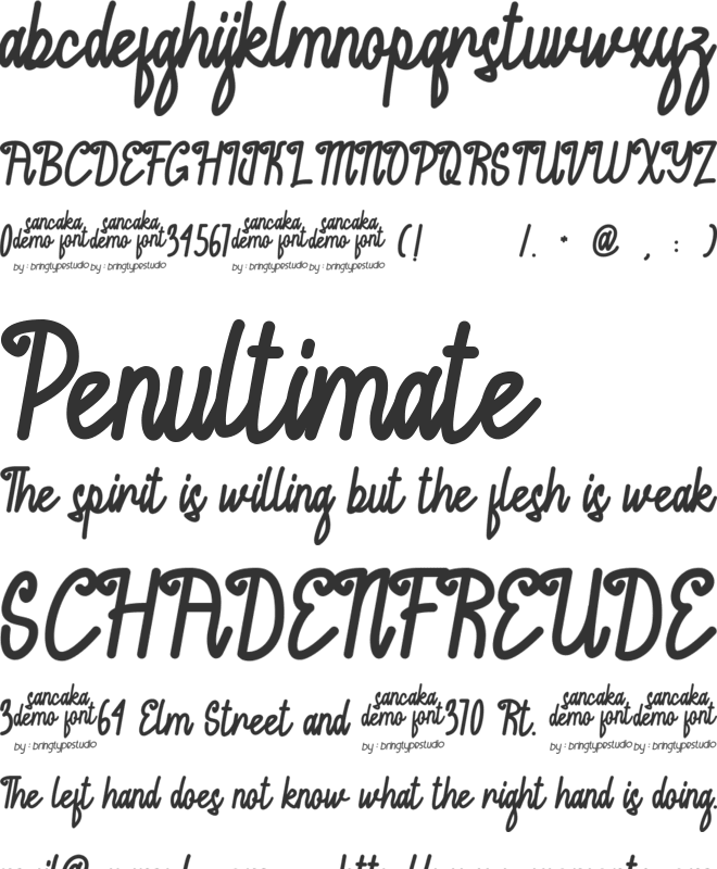 sancaka font preview