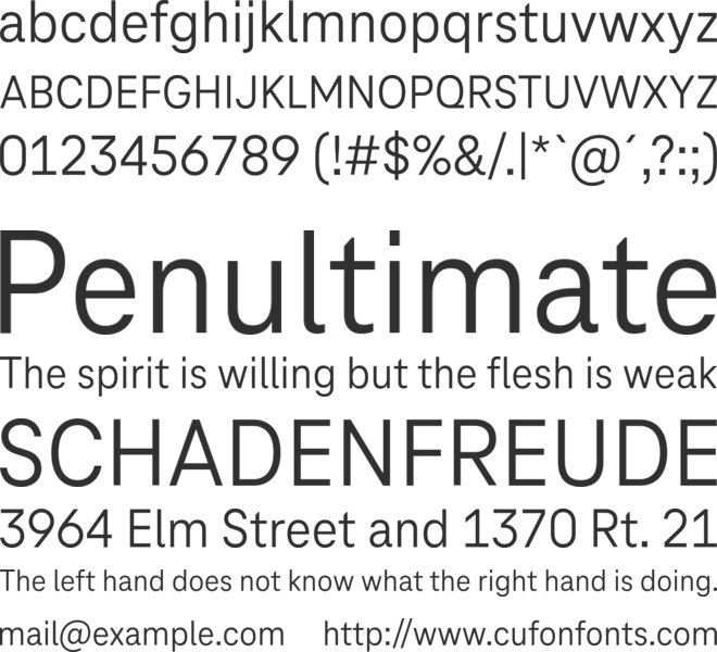 TeleNeo Office font preview