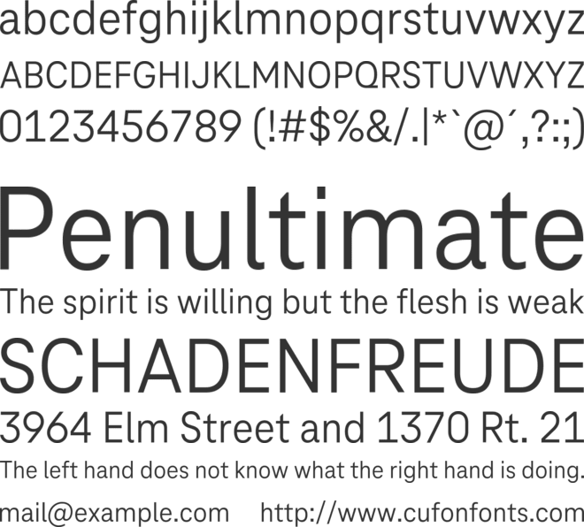 TeleNeo Office font preview