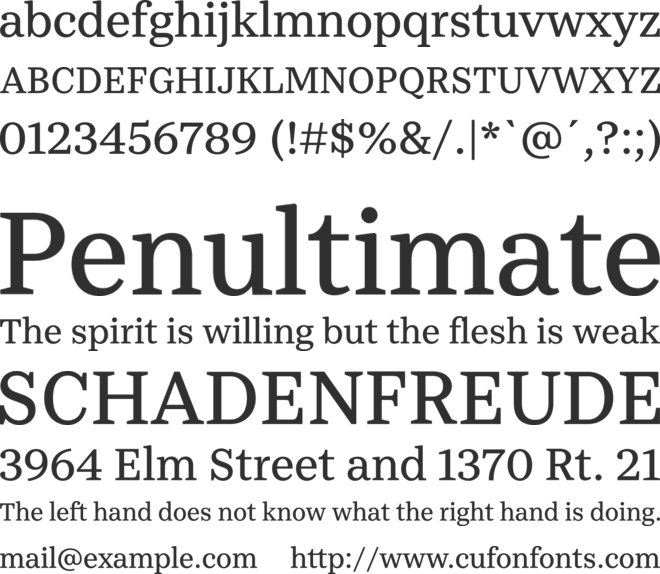Unify Serif font preview