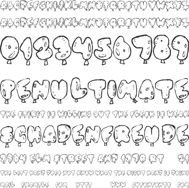 Oh, Balloney font preview