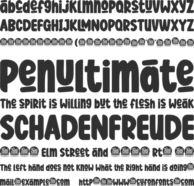 Cutney font preview