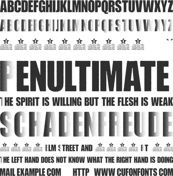 SHADOWEND PERSONAL USE font preview