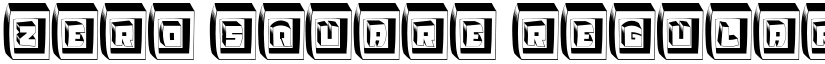 Zero Square Regular font