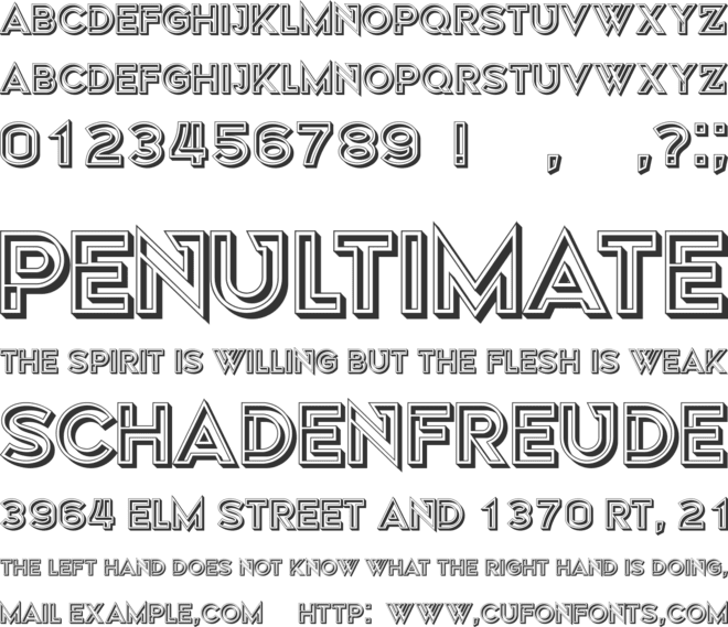 Sakat Hollow font preview