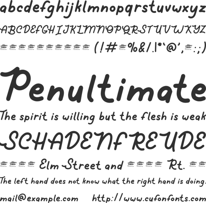 Lovely Sonia font preview