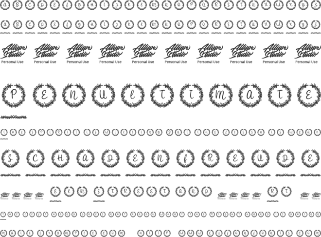 White Christmas Monogram font preview