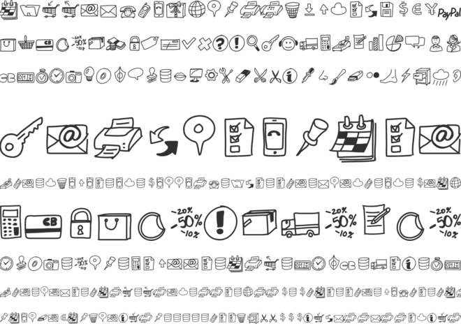PeaxDrawnIcons font preview