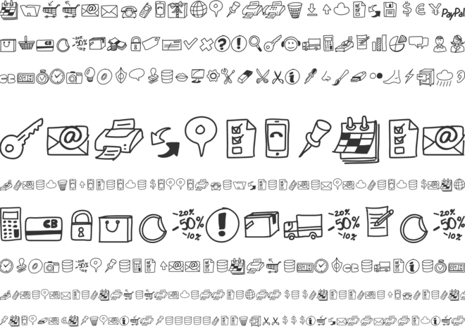 PeaxDrawnIcons font preview