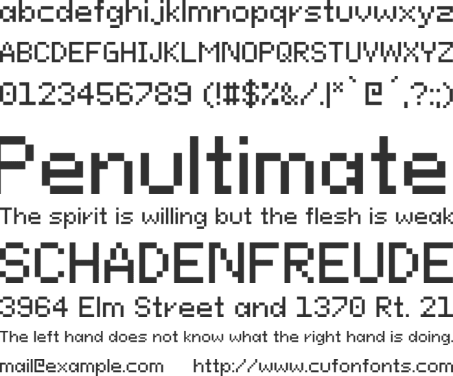 Pixeloid Sans font preview