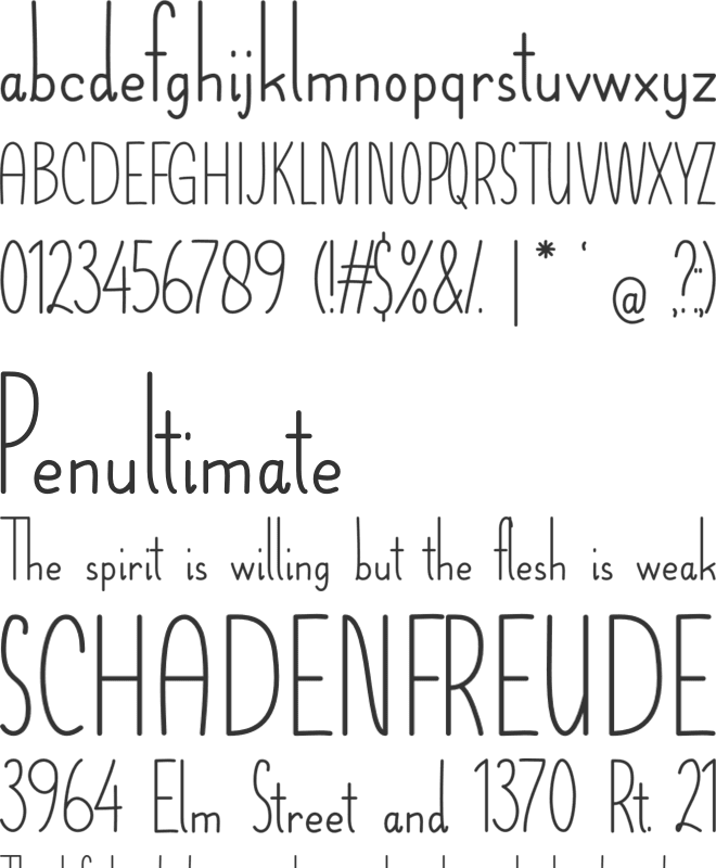 Zantung font preview