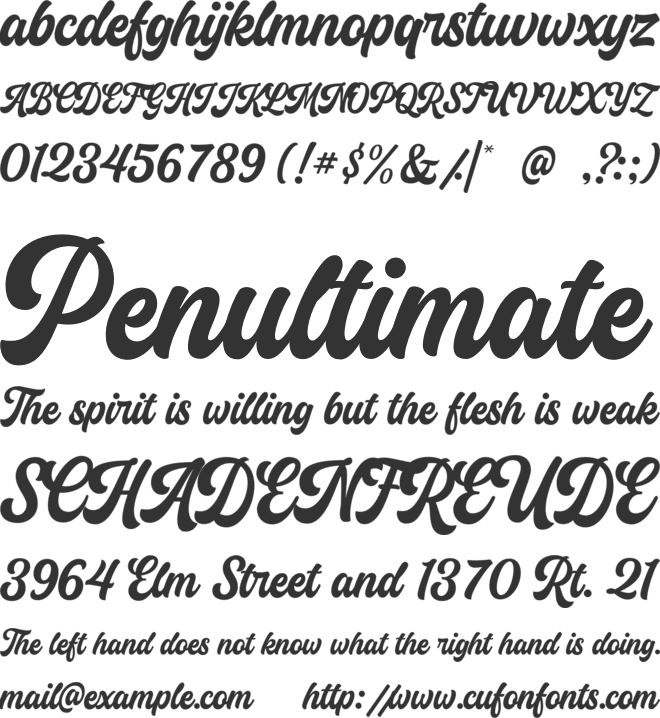 Milenia font preview