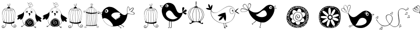 DOODLE DINGS 1 Birds Cages Regular font