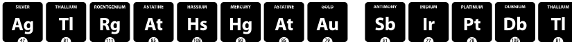 Periodic Table of Elements Regular font