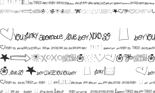 MTF Doodlewhats font preview