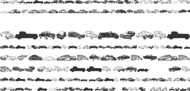vintage auto cars tfb font preview