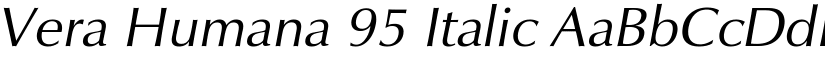 Vera Humana 95 Italic font