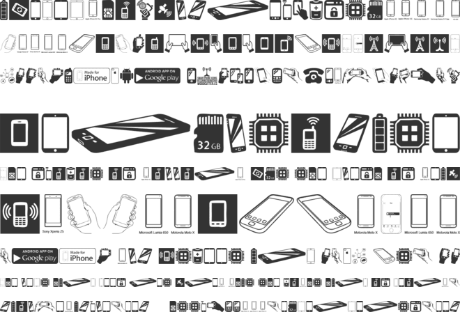 Smartphone Icons font preview