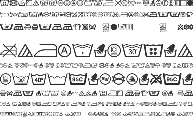 wash care font preview