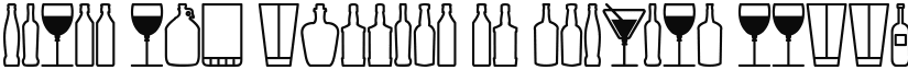 Glass and bottles St Regular font