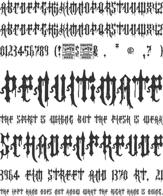 Satan Team font preview